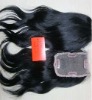 16",#1,Virgin Brazilian Human Hair,Loose wave,lace closure bleached knots