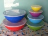 6pcs melamine mixing bowl set with PP LID solid color