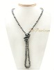 Long style 7-8mm AA 50 inches fresh water black pearl neckalce