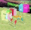 Folding butterfly-type clothes drying  rack with  shoe hooks