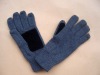 winter fashion knitted leather glove