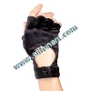 Satin Gloves With Ornamental Stitching