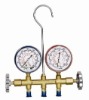 manifold with brass body, for refrigeration and air conditioning