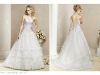 embroider on three-layers lace bridal wedding dress hs51291