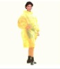 disposable yellow color adult PE raincoat