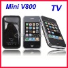 New GSM Mini Phone Tri Band Mini V800 TV Mobile Phone With 2GB TF Card Dual SIM Dual Standby