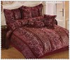 7 pcs jacquard comforter set bedding set