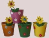 metal garden flower pot