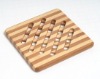 Striped square bamboo trivet