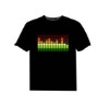 Sound Activated Light Up And Down DJ Disco Dancing LED EL T-Shirt