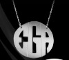 Custom Silver Block Monogram Pendant Necklace max 3 letters