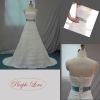 A-line Strapless Beaed Chiffon Wedding Dress HT-0881