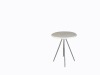 circular dining table with plastic table and metal frame