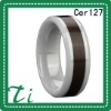 Cer127 White Ceramic 8mm inlay koa wood engagement rings