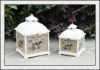 Latest wedding decoration!!! Antique White Wooden Candle Lantern/Lanterns with Fabric Cover H121608