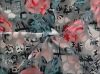 Polyester nylon knitted printed burnt out fabric for lingerie