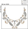 Red stone Neckline embellishment heat transfer ,Iron on transfer,Iron on motif design,