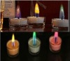 Color flame candles with glass holders