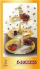 Porcelain 3 layers cake set with metal stand