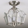 Clear Glass Ceiling Lamp in Brushed Nickel