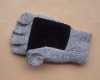 winter fashion knitted leather glove