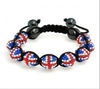 high quality cheapest shambala beads bracelet Factory Price england flag shamballa bracelet