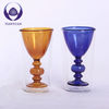 heat resistant hand made double wall juice cup with color glass container inside