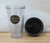 clear double layer mug for coffee and hot chocolate