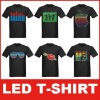 Sound Activated Light Up And Down DJ Disco Dancing LED EL T-Shirt