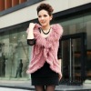 Popular Lady's Mongolian Fur vest with lambs wool collar Pink