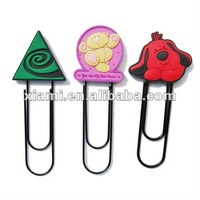 cute shaped paper clip pvc & metal bookmark soft pvc pvc clips