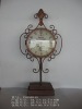 Antique Brown Metal Table Clock