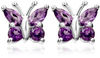 Stainless Steel plated Sterling Silver Butterfly Earrings ( ML-12-MA1121-22)