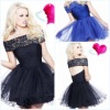 New Arrived Magnificent Strapless Shearth Ruffle Appliqued Tulle Sexy Short Prom Dresses