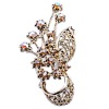 Gold Plated Brooch Bunch Flower Design With Crystal, 2012 Fashion new style Brooch