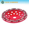 Diamond tool of cup wheel-double row