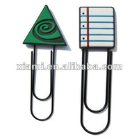 cute shaped paper clip pvc & metal bookmark soft pvc pvc clips