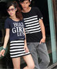 Couple casual wear cotton stripe daily sleeveless women's dress