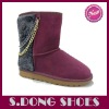 New lady cheaper winter boot with gold chain decoratedecoration