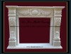 Handcarved White Marble Fireplace Mantel