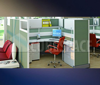 Modern Workgroup with Cabinet & Storage Stuff Office Partitions