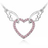 Design fashion crystala costume accessories charms heart wing necklace