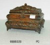 antique table decorated jewelry boxes