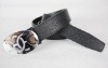 Perfect designer leahter belt in black with silver buckle