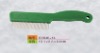 Green color plastic handle and stainless steel dog hair comb