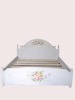 Victorian Style Wooden Bed with Handpainted Roses