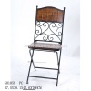 Antique style metal folding chair G01058