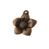 antiqued copper flower charm