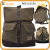 cotton canvas and leather backpack in rugged khaki