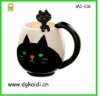 Custom coffe mug with cute black cat design